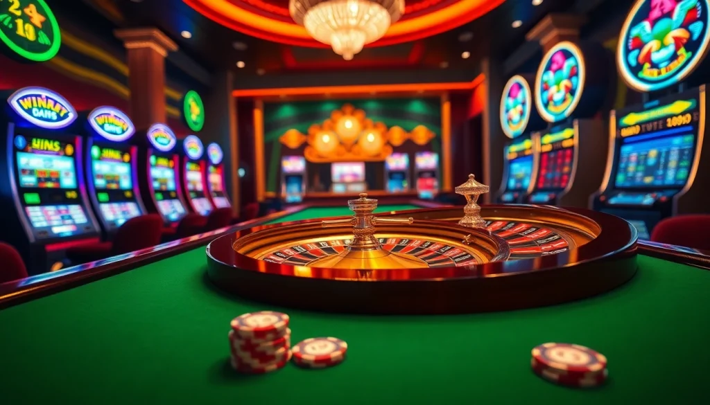 Experience the thrilling action of KK55.com at a luxurious casino table with roulette and poker chips.