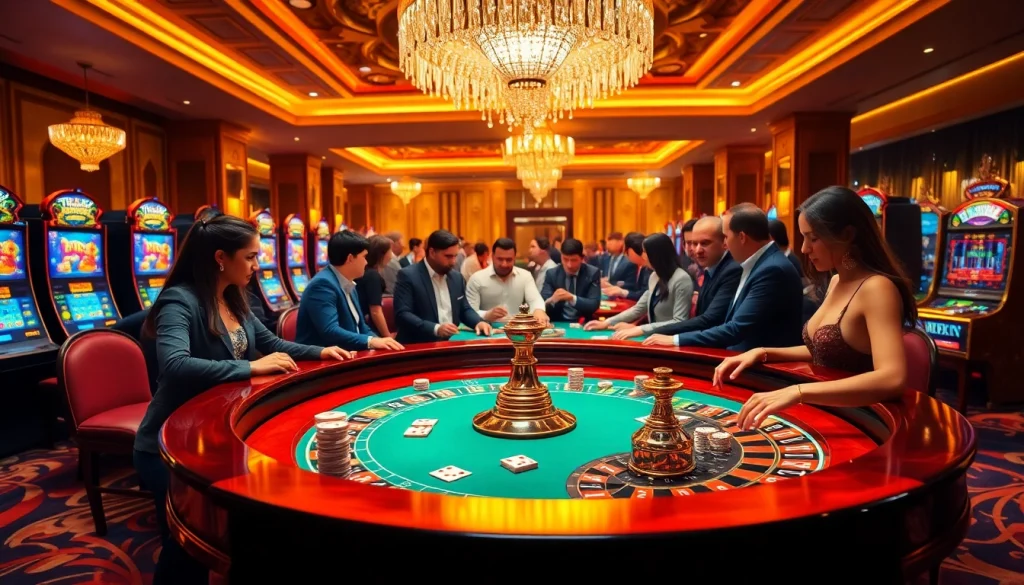Engage in high-stakes gaming at https://thabet.vegas/ with a glamorous roulette table and elite players.