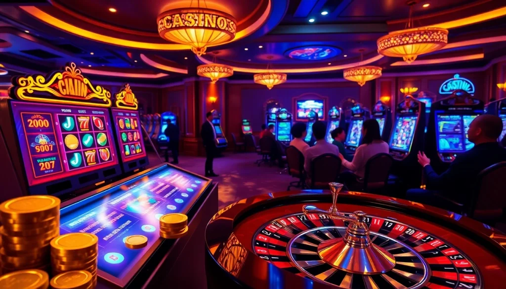 Engage in thrilling online gambling experiences with kaptenjackpot's vibrant casino interface showcasing poker chips and slot machines.