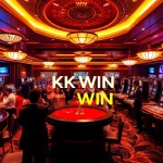 Experience the excitement of KK WIN with players celebrating big wins at vibrant casino tables.