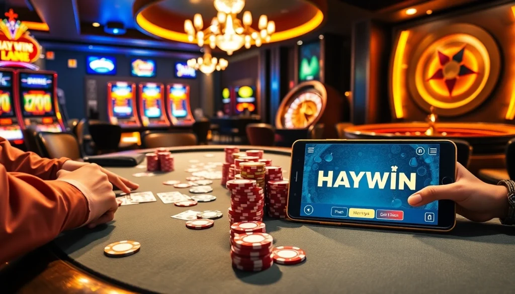 Engaging scene of players at a poker table showcasing excitement and strategy at https://1haywin.us.com/.