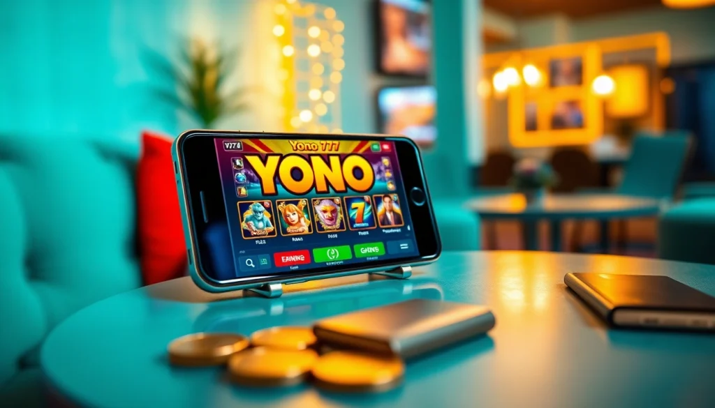 Engaging scene of Yono 777 mobile gaming app with vibrant visuals and rewards.