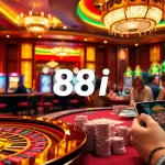 Attendees enjoying a thrilling gambling experience at 88i casino, featuring roulette and poker tables.