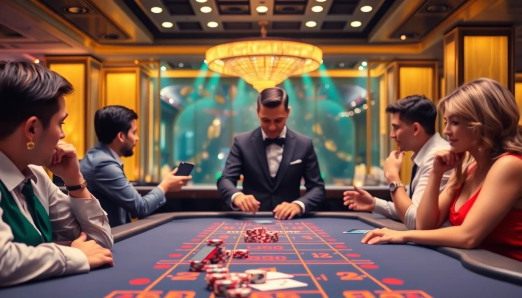 에볼루션 바카라의 활기찬 게임 환경에서 플레이어들이 흥미진진한 순간을 즐기는 모습.