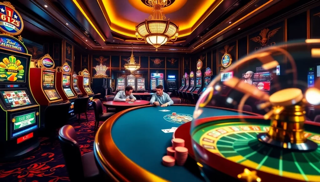 Engaged players at a poker table in a luxurious casino, inspired by https://mu88.camp/ gaming experiences.