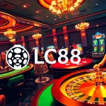 Engage with the LC88 game at a luxurious casino featuring poker tables and roulette wheels.