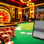 An immersive gaming scene showcasing action at okwin.com with poker, roulette, and a sleek digital interface.