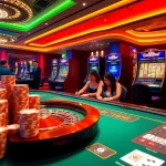 Experience thrilling gameplay at Gopay88 with vibrant casino visuals depicting poker and roulette.